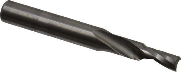 Onsrud - 3/16" Cutting Diam x 3/8" Length of Cut, 1 Flute, Upcut Spiral Router Bit - Uncoated, Right Hand Cut, Solid Carbide, 2" OAL x 1/4" Shank Diam, Single Edge, 21° Helix Angle - Benchmark Tooling