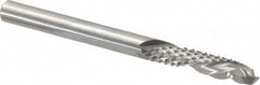 Onsrud - 1/4" Cut Diam, 1/4" Shank Diam, Cylinder Head Double Cut Burr - Carbide, Flat End, 1" LOC, 3" OAL - Benchmark Tooling