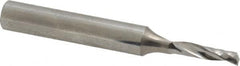 Onsrud - 1/8" Cutting Diam x 1/2" Length of Cut, 1 Flute, Upcut Spiral Router Bit - Uncoated, Right Hand Cut, Solid Carbide, 2" OAL x 1/4" Shank Diam, Single Edge, 21° Helix Angle - Benchmark Tooling