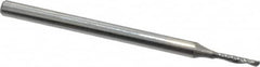 Onsrud - 1/16" Cutting Diam x 1/4" Length of Cut, 1 Flute, Downcut Spiral Router Bit - Uncoated, Right Hand Cut, Solid Carbide, 2" OAL x 1/8" Shank Diam, Single Edge, 21° Helix Angle - Benchmark Tooling