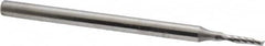 Onsrud - 1/16" Cutting Diam x 1/4" Length of Cut, 1 Flute, Upcut Spiral Router Bit - Uncoated, Right Hand Cut, Solid Carbide, 2" OAL x 1/8" Shank Diam, Single Edge, 21° Helix Angle - Benchmark Tooling