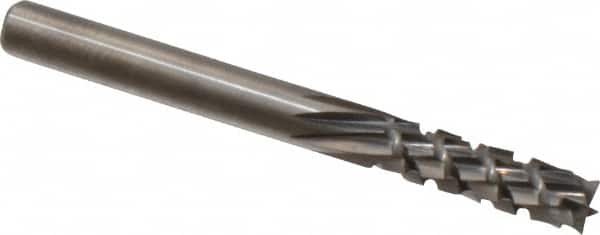 Onsrud - 3/16" Cut Diam, 3/16" Shank Diam, Cylinder Head Fluted Cut Burr - Carbide, Flat End, 5/8" LOC, 2" OAL - Benchmark Tooling