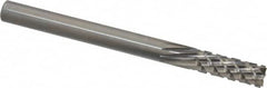 Onsrud - 1/4" Cut Diam, 1/4" Shank Diam, Cylinder Head Fluted Cut Burr - Carbide, Flat End, 3/4" LOC, 3" OAL - Benchmark Tooling