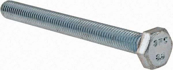 Value Collection - M10x1.50mm Metric Coarse, 100mm Length Under Head Hex Head Cap Screw - Fully Threaded, Grade 8.8 Steel, Zinc-Plated Finish, 17mm Hex - Benchmark Tooling