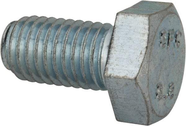 Value Collection - M12x1.75mm Metric Coarse, 22mm Length Under Head Hex Head Cap Screw - Fully Threaded, Grade 8.8 Steel, Zinc-Plated Finish, 19mm Hex - Benchmark Tooling