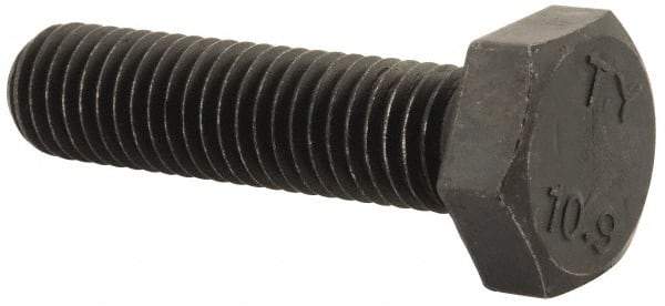 Value Collection - M10x1.50mm Metric Coarse, 40mm Length Under Head Hex Head Cap Screw - Fully Threaded, Grade 10.9 Steel, Uncoated, 17mm Hex - Benchmark Tooling