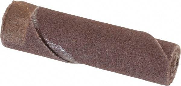 Merit Abrasives - 3/8" Max Roll Diam x 1-1/2" OAL, 180 Grit Aluminum Oxide Straight Cartridge Roll - 1/8" Pilot Hole Diam, Very Fine Grade - Benchmark Tooling