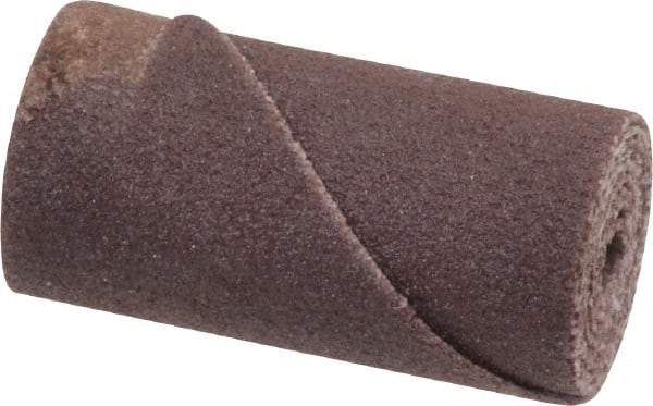 Merit Abrasives - 1/2" Max Roll Diam x 1" OAL, 180 Grit Aluminum Oxide Straight Cartridge Roll - 1/8" Pilot Hole Diam, Very Fine Grade - Benchmark Tooling