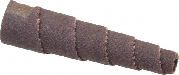 Merit Abrasives - 1-1/2" Long x 3/8" Diam, Aluminum Oxide, Full Taper Cartridge Roll - 180 Grit, 1/8" Pilot Hole Diam, Very Fine Grade - Benchmark Tooling