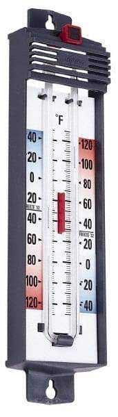 Taylor - -40 to 120°F, Min and Max Thermometer - 5 Inch Long x 4-3/8 Inch Wide, Push Button Reset Thermometer - Benchmark Tooling