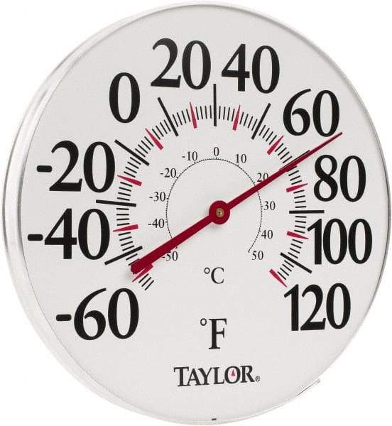 Taylor - -40 to 120°F, Window and Wall Thermometer - 12 Inch Diameter - Benchmark Tooling