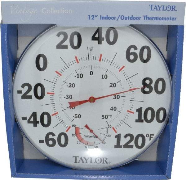 Taylor - -40 to 120°F, Window and Wall Thermometer - 12 Inch Diameter - Benchmark Tooling