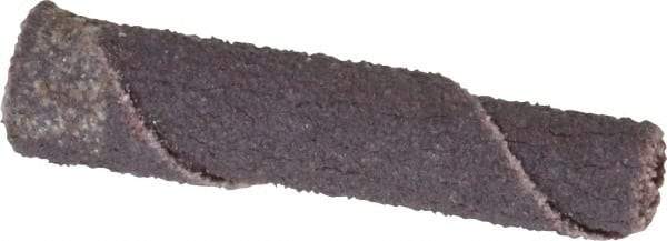 Merit Abrasives - 1/4" Max Roll Diam x 1-1/2" OAL, 80 Grit Aluminum Oxide Straight Cartridge Roll - 1/8" Pilot Hole Diam, Medium Grade - Benchmark Tooling