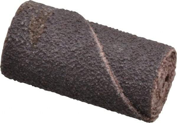 Merit Abrasives - 1/2" Max Roll Diam x 1" OAL, 80 Grit Aluminum Oxide Straight Cartridge Roll - 1/8" Pilot Hole Diam, Medium Grade - Benchmark Tooling
