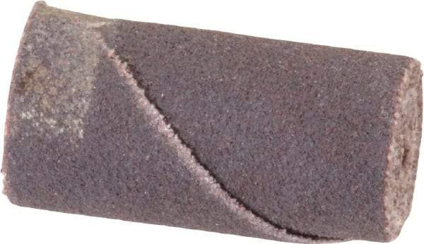 Merit Abrasives - 1/2" Max Roll Diam x 1" OAL, 120 Grit Aluminum Oxide Straight Cartridge Roll - 1/8" Pilot Hole Diam, Fine Grade - Benchmark Tooling