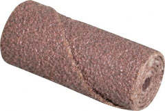 Merit Abrasives - 5/8" Max Roll Diam x 1-1/2" OAL, 50 Grit Aluminum Oxide Straight Cartridge Roll - 3/16" Pilot Hole Diam, Coarse Grade - Benchmark Tooling