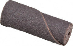 Merit Abrasives - 1/2" Max Roll Diam x 1-1/2" OAL, 80 Grit Aluminum Oxide Straight Cartridge Roll - 1/8" Pilot Hole Diam, Medium Grade - Benchmark Tooling