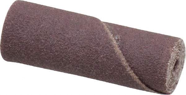 Merit Abrasives - 1/2" Max Roll Diam x 1-1/2" OAL, 120 Grit Aluminum Oxide Straight Cartridge Roll - 1/8" Pilot Hole Diam, Fine Grade - Benchmark Tooling