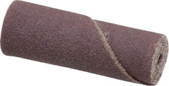 Merit Abrasives - 1/2" Max Roll Diam x 1-1/2" OAL, 120 Grit Aluminum Oxide Straight Cartridge Roll - 1/8" Pilot Hole Diam, Fine Grade - Benchmark Tooling