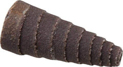 Merit Abrasives - 1-1/2" Long x 5/8" Diam, Aluminum Oxide, Full Taper Cartridge Roll - 120 Grit, 1/8" Pilot Hole Diam, Fine Grade - Benchmark Tooling