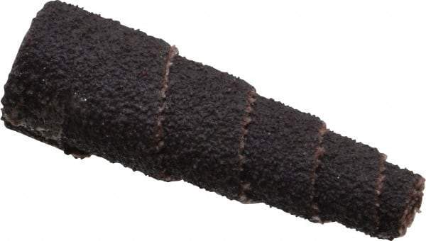 Merit Abrasives - 1-1/2" Long x 1/2" Diam, Aluminum Oxide, Full Taper Cartridge Roll - 80 Grit, 1/8" Pilot Hole Diam, Medium Grade - Benchmark Tooling