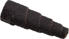 Merit Abrasives - 1-1/2" Long x 1/2" Diam, Aluminum Oxide, Full Taper Cartridge Roll - 80 Grit, 1/8" Pilot Hole Diam, Medium Grade - Benchmark Tooling