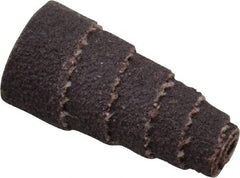 Merit Abrasives - 1" Long x 1/2" Diam, Aluminum Oxide, Full Taper Cartridge Roll - 80 Grit, 1/8" Pilot Hole Diam, Medium Grade - Benchmark Tooling