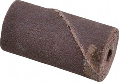 Merit Abrasives - 3/4" Max Roll Diam x 1-1/2" OAL, 120 Grit Aluminum Oxide Straight Cartridge Roll - 3/16" Pilot Hole Diam, Fine Grade - Benchmark Tooling