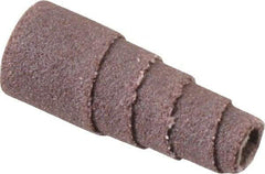 Merit Abrasives - 1" Long x 3/8" Diam, Aluminum Oxide, Full Taper Cartridge Roll - 180 Grit, 1/8" Pilot Hole Diam, Very Fine Grade - Benchmark Tooling