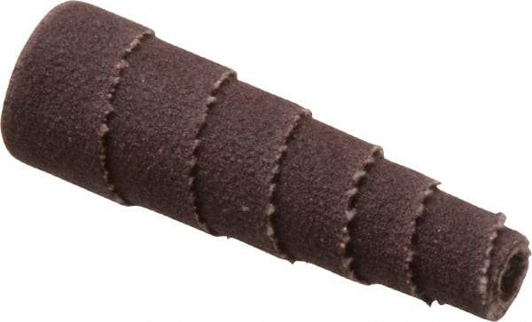 Merit Abrasives - 1-1/2" Long x 1/2" Diam, Aluminum Oxide, Full Taper Cartridge Roll - 180 Grit, 1/8" Pilot Hole Diam, Very Fine Grade - Benchmark Tooling
