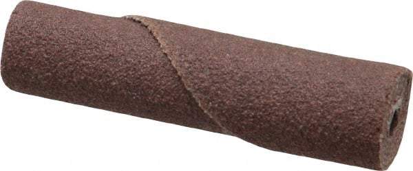 Merit Abrasives - 3/8" Max Roll Diam x 1-1/2" OAL, 120 Grit Aluminum Oxide Straight Cartridge Roll - 1/8" Pilot Hole Diam, Fine Grade - Benchmark Tooling