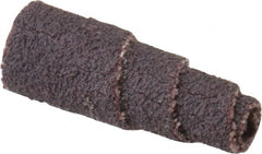 Merit Abrasives - 1" Long x 3/8" Diam, Aluminum Oxide, Full Taper Cartridge Roll - 80 Grit, 1/8" Pilot Hole Diam, Medium Grade - Benchmark Tooling