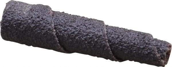 Merit Abrasives - 1-1/2" Long x 3/8" Diam, Aluminum Oxide, Full Taper Cartridge Roll - 80 Grit, 1/8" Pilot Hole Diam, Medium Grade - Benchmark Tooling