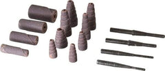 Merit Abrasives - 50 Piece Aluminum Oxide Cartridge Roll Set - 60, 80 & 120 Grit, Includes 4 Mandrels - Benchmark Tooling