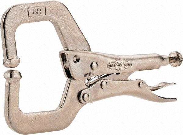 Irwin - 6" OAL C-Clamp Locking Pliers - 1-1/2" Jaw Depth, 2-1/8" Jaw Opening - Benchmark Tooling