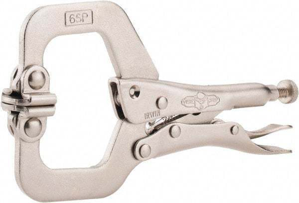 Irwin - 6" OAL C-Clamp Locking Pliers - 1-1/2" Jaw Depth, 2-1/8" Jaw Opening - Benchmark Tooling