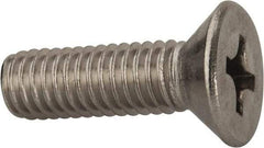 Value Collection - 3/8-16 UNC, 1-1/4" OAL Phillips Drive Machine Screw - Flat Head, Grade 316 Stainless Steel, Uncoated, Without Washer - Benchmark Tooling