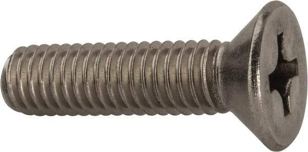 Value Collection - 3/8-16 UNC, 1-1/2" OAL Phillips Drive Machine Screw - Flat Head, Grade 316 Stainless Steel, Uncoated, Without Washer - Benchmark Tooling