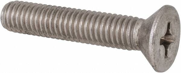 Value Collection - 3/8-16 UNC, 2" OAL Phillips Drive Machine Screw - Flat Head, Grade 316 Stainless Steel, Uncoated, Without Washer - Benchmark Tooling