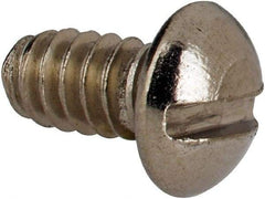Value Collection - #6-32 UNC, 1/4" Length Under Head Slotted Drive Machine Screw - Round Head, Grade 316 Stainless Steel, Uncoated, Without Washer - Benchmark Tooling