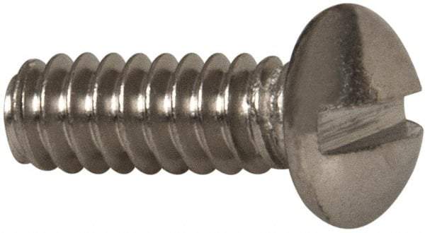 Value Collection - #6-32 UNC, 3/8" Length Under Head Slotted Drive Machine Screw - Round Head, Grade 316 Stainless Steel, Uncoated, Without Washer - Benchmark Tooling