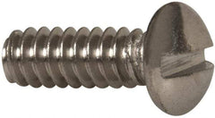 Value Collection - #6-32 UNC, 3/8" Length Under Head Slotted Drive Machine Screw - Round Head, Grade 316 Stainless Steel, Uncoated, Without Washer - Benchmark Tooling