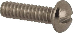 Value Collection - #6-32 UNC, 1/2" Length Under Head Slotted Drive Machine Screw - Round Head, Grade 316 Stainless Steel, Uncoated, Without Washer - Benchmark Tooling