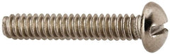 Value Collection - #6-32 UNC, 3/4" Length Under Head Slotted Drive Machine Screw - Round Head, Grade 316 Stainless Steel, Uncoated, Without Washer - Benchmark Tooling
