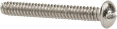 Value Collection - #6-32 UNC, 1" Length Under Head Slotted Drive Machine Screw - Round Head, Grade 316 Stainless Steel, Uncoated, Without Washer - Benchmark Tooling