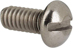 Value Collection - #8-32 UNC, 3/8" Length Under Head Slotted Drive Machine Screw - Round Head, Grade 316 Stainless Steel, Uncoated, Without Washer - Benchmark Tooling