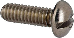 Value Collection - #8-32 UNC, 1/2" Length Under Head Slotted Drive Machine Screw - Round Head, Grade 316 Stainless Steel, Uncoated, Without Washer - Benchmark Tooling