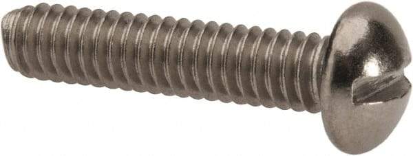 Value Collection - #8-32 UNC, 3/4" Length Under Head Slotted Drive Machine Screw - Round Head, Grade 316 Stainless Steel, Uncoated, Without Washer - Benchmark Tooling