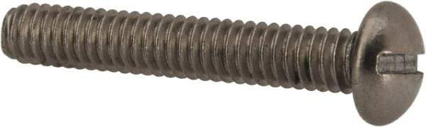 Value Collection - #8-32 UNC, 1" Length Under Head Slotted Drive Machine Screw - Round Head, Grade 316 Stainless Steel, Uncoated, Without Washer - Benchmark Tooling