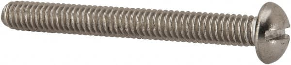 Value Collection - #8-32 UNC, 1-1/2" Length Under Head Slotted Drive Machine Screw - Round Head, Grade 316 Stainless Steel, Uncoated, Without Washer - Benchmark Tooling